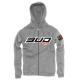 Sweat zippe a capuche Bud racing Logo gris chine XL