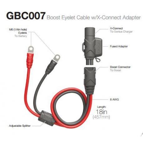 Câble rallonge NOCO Booster Oeillets/X-Connect 50 cm 