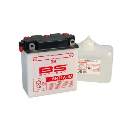 Batterie BS BATTERY 6N11A-4 conventionnelle livrée avec pack acide