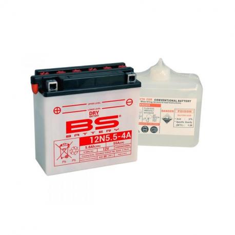 Batterie BS BATTERY 12N5.5-4A conventionnelle livrée avec pack acide