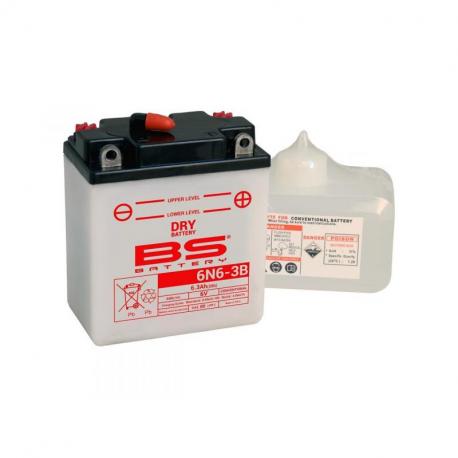 Batterie BS BATTERY 6N6-3B conventionnelle livrée avec pack acide