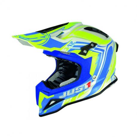 Casque JUST1 J12 Flame Yellow/Blue taille L