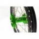 Kit roues complètes avant + arrière ART MX 21x1,60/19x2,15 jante noir/moyeu vert Kawasaki