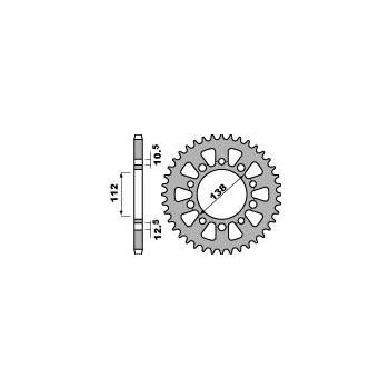 Couronne PBR 43 dents acier standard pas 520 type 4384