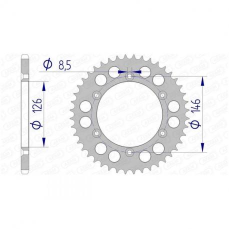 Couronne AFAM 46 dents alu ultra-light pas 520 type 15203N