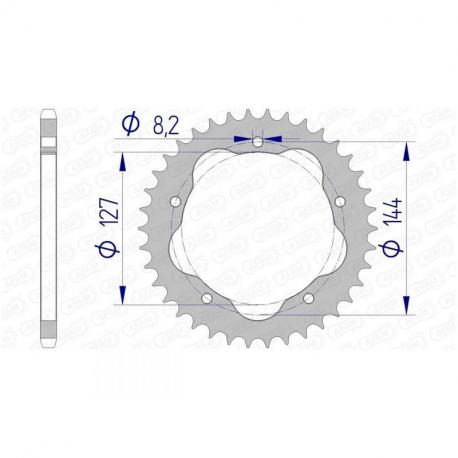 Couronne AFAM 39 dents alu ultra-light anodisé dur pas 520 type 51607