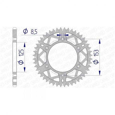 Couronne AFAM 53 dents alu ultra-light anti-boue pas 520 type 11212