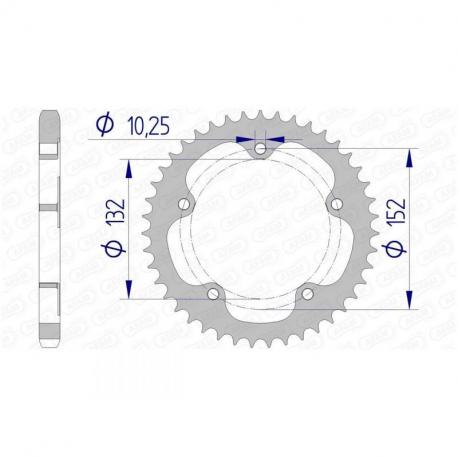 Couronne AFAM 42 dents alu ultra-light anodisé dur pas 525 type 93836