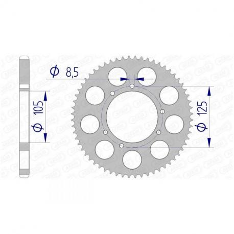 Couronne AFAM 62 dents alu ultra-light anodisé dur pas 428 type 48200