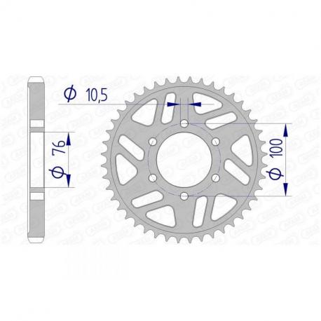 Couronne AFAM 43 dents alu ultra-light anodisé dur pas 530 type 15902