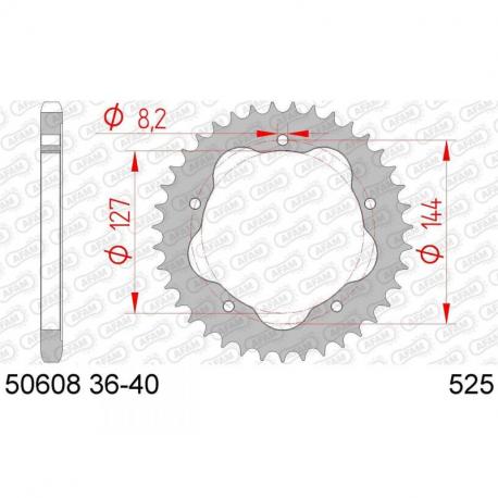 Couronne AFAM 43 dents acier standard pas 525 type 50608K