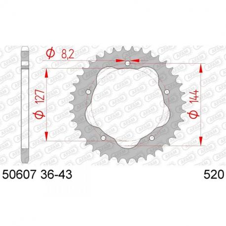 Couronne AFAM 37 dents acier standard pas 520 type 50607