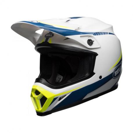 Casque BELL MX-9 MIPS Gloss White/Blue/Yellow Torch taille S