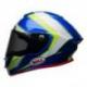 Casque BELL Race Star Gloss White/HI-VIZ Green/Blue Sector taille S