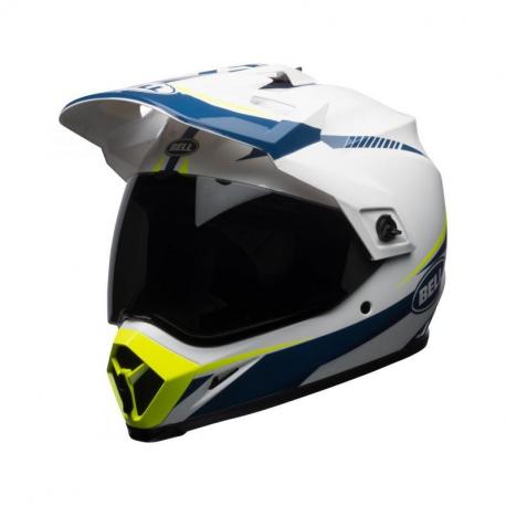 Casque BELL MX-9 Adventure MIPS Gloss White/Blue/Yellow Torch taille S