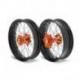 Kit roues complètes avant + arrière ART SM 17x3,50/17x5,00 jante noir/moyeu orange KTM