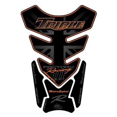 Protection de réservoir MOTOGRAFIX 4pcs Triple noir/orange Triumph