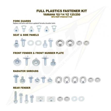 Kit vis complet de plastiques Bolt Yamaha YZ125/250