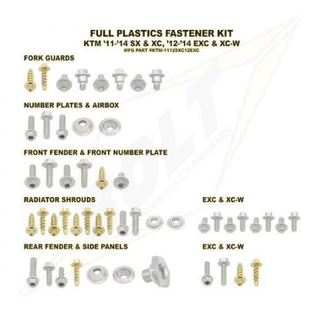 Kit vis complet de plastiques Bolt KTM SX/SX-F - EXC/EXC-F