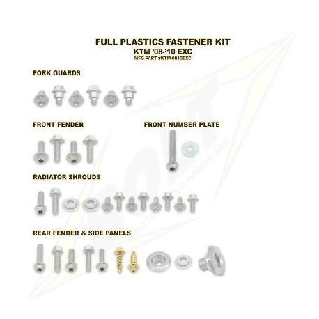 Kit vis complet de plastiques Bolt KTM EXC/EXC-F