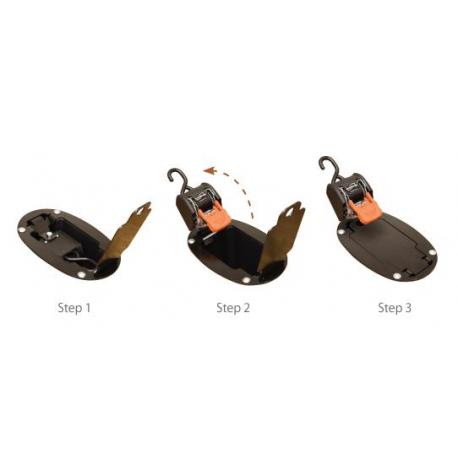 Sangle rétractable encastrable CARGO BUCKLE à cliquet 