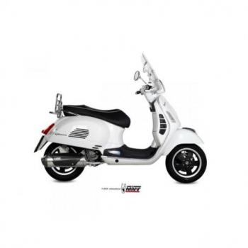 Ligne complète MIVV Urban inox silencieux inox/casquette ABS noir Piaggio Vespa GTS 300