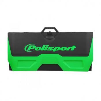 Tapis récupérateur pliable POLISPORT Bike Mat bicolore vert/noir