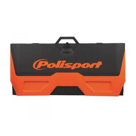 Tapis récupérateur pliable POLISPORT Bike Mat bicolore orange/noir 
