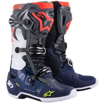 BOTTES CROSS ALPINESTARS TECH 10 - DARK GRAY DARK BLUE RED FLUO 2021